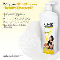 Chik Protein Solution Hairfall Prevent Shampoo, With Goodness Of Egg White, For Thick And Healthier Hair (340ml)