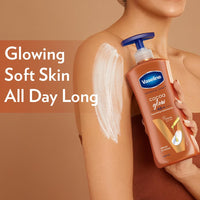 Vaseline Intensive Care, Cocoa Glow Serum-in-Lotion, 600ml, with 100% Pure Cocoa & Shea Butter, 48Hr Long-Lasting Moisturization, Body Lotion for Dry, Rough Skin