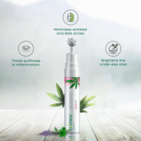 Hampa Hemp Youthful Eyes Elixir, Erase Fatigue, Reduce Under-Eye Puffiness, and Brighten Dark Circles and Fine Lines, With Hemp, and Ayurvedic Herbs, No Harmful Chemicals, Ayurvedic, 15 ml Roll-on