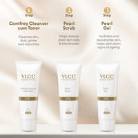 VLCC Pearl Facial Kit - 60g | Luminous and Radiant Skin | At Home Facial with Pearl Extracts, Sandalwood, Turmeric & Aloe Vera | Tan Removal Facial Kit.