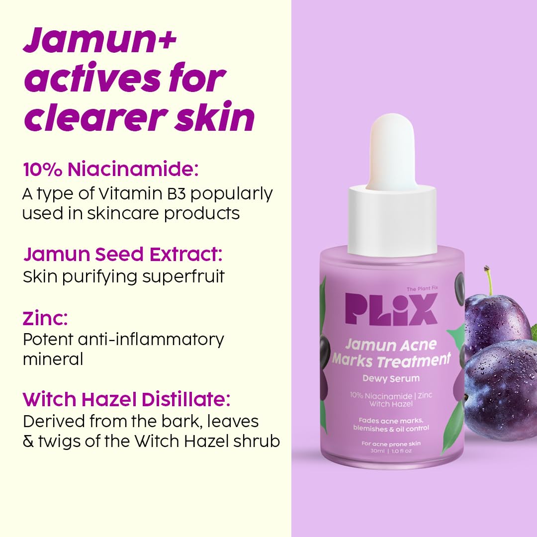 The Plant Fix Plix Jamun Face Wash and Acne Marks Serum Combo(100ML + 30ML) For Acne spots & Oil Control, For Breakouts | Oily & Acne Prone Skin | Women & Men