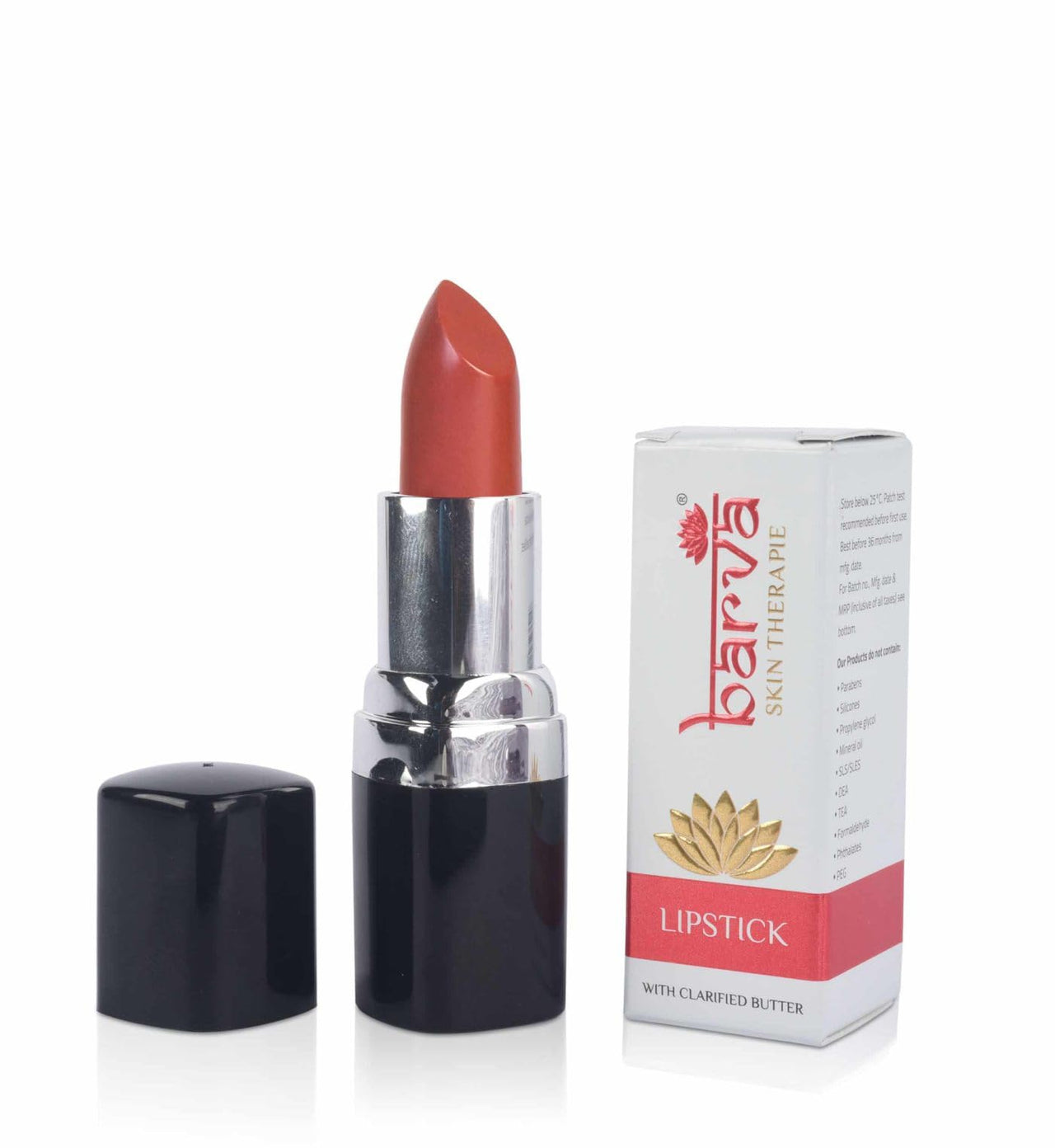 Barva Natural & Moisturising Lipsticks made using Clarified Butter, Kokum butter and Mineral Colours, 4.3g (Pack of 2) (Rose Damask 225 & Burgundy 206)