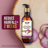 WOW Skin Science Red Onion Black Seed Oil Shampoo With Red Onion Seed Oil Extract, Black Seed Oil & Pro-Vitamin B5 - No Parabens, Sulphates, Silicones, Color & PEG - 250mL