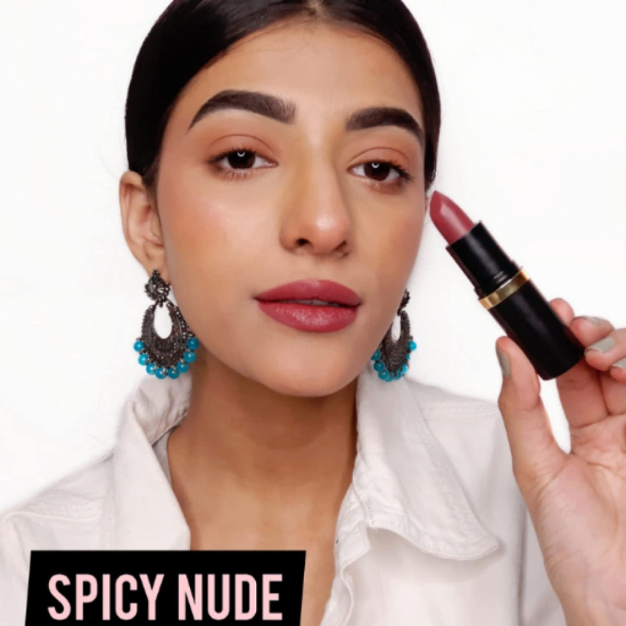Iba Pure Lips Moisturizing Lipstick for Women - A46 Spicy Nude Glossy, 4g | Creamy Finish | Intense Color & Highly Pigmented | Enriched with Vitamin E, Coconut Oil and Shea Butter | Smooth Texture | Makeup