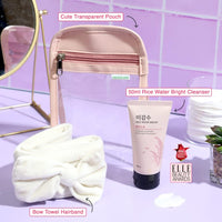 The Face Shop Rice Water Bright Foaming Face Wash 50ml, Face Wash for Glowing Skin, Cleanser for Uneven Skin Tone, Korean Skin Care Products, Face Wash For Oily skin