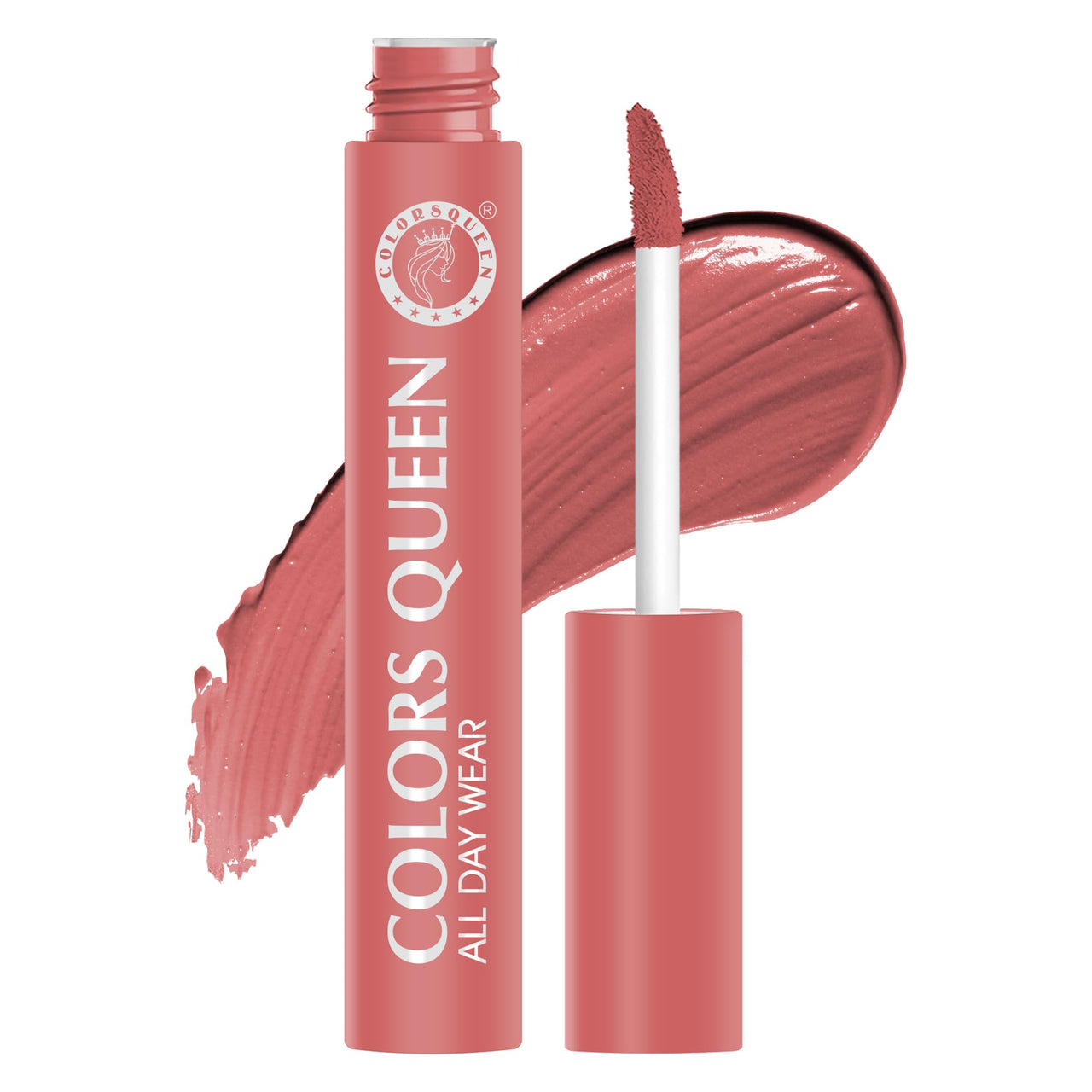Colors Queen All Day Wear Liquid Lipstick - Nude Frost, 12g | Highly Pigmented, Long Lasting Matte Lipstick | Smooth One Swipe Application, Lightweight & Non Transfer Liquid Lipstick for Women