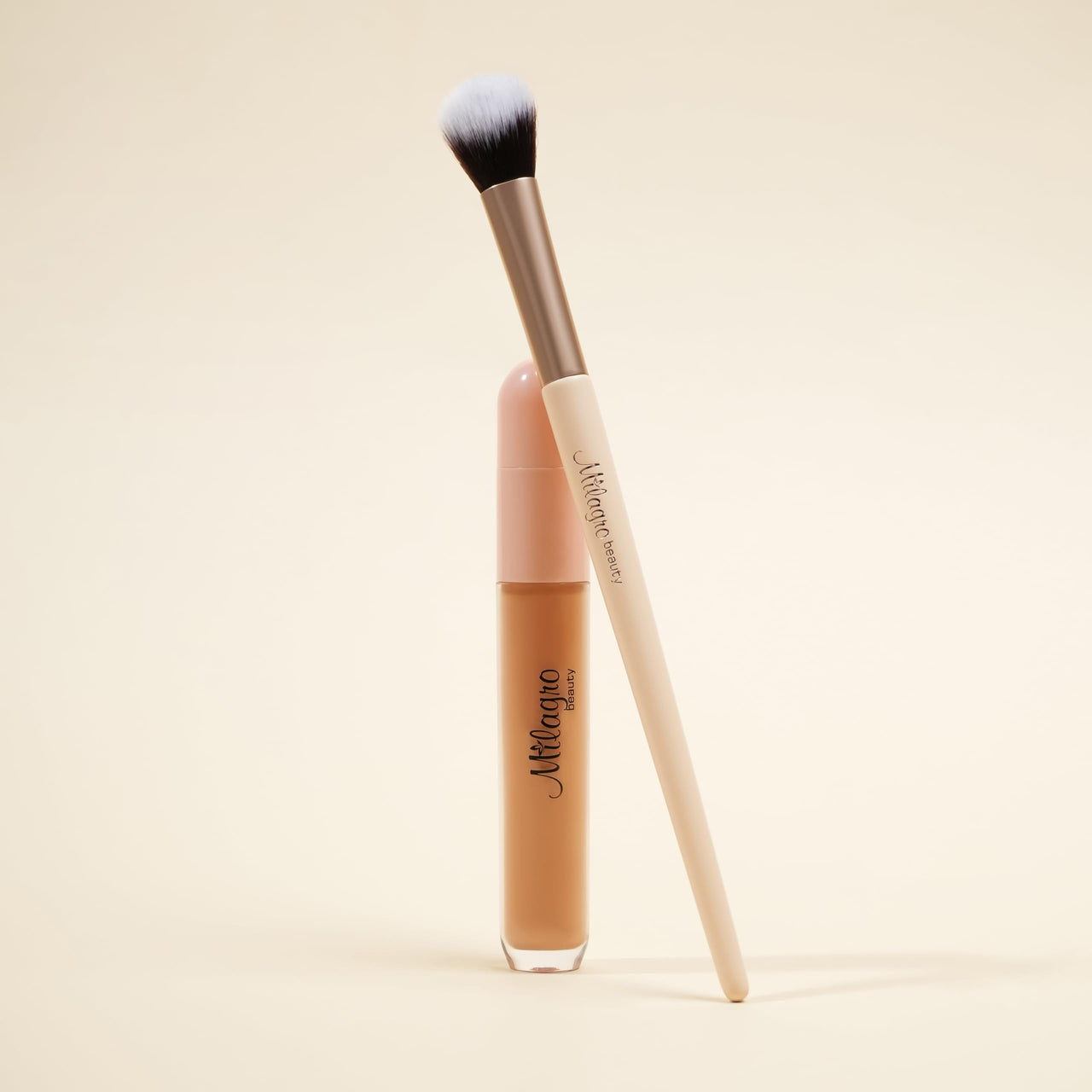 Milagro Beauty Concealer Brush 13 – Ultra-Soft, Vegan Brush for Seamless Cream & Liquid Foundation Application, Precision Coverage, Easy to Clean, Travel-Friendly, Cruelty-Free, Multipurpose Tool