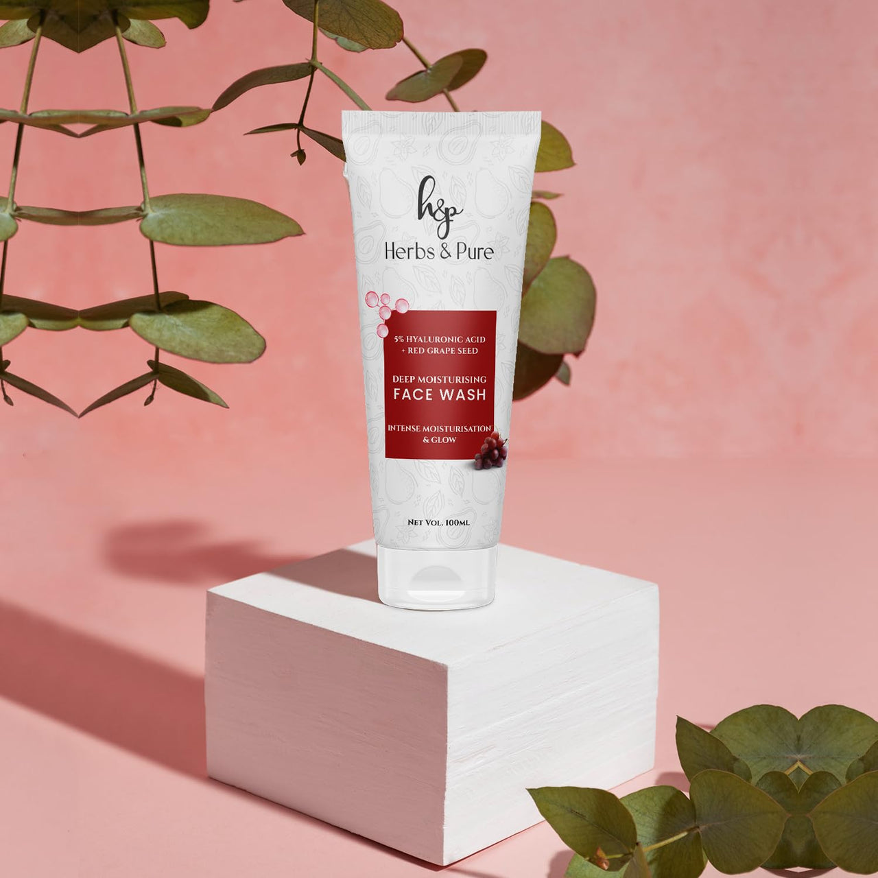 Herbs and Pure Hyaluronic Acid And Red Grapes Face Wash (100ml) For Dark Spots with Kesar Oil and Shea Butter Body Lotion (200ml) For Intense Moisturisation, Pack Of 2