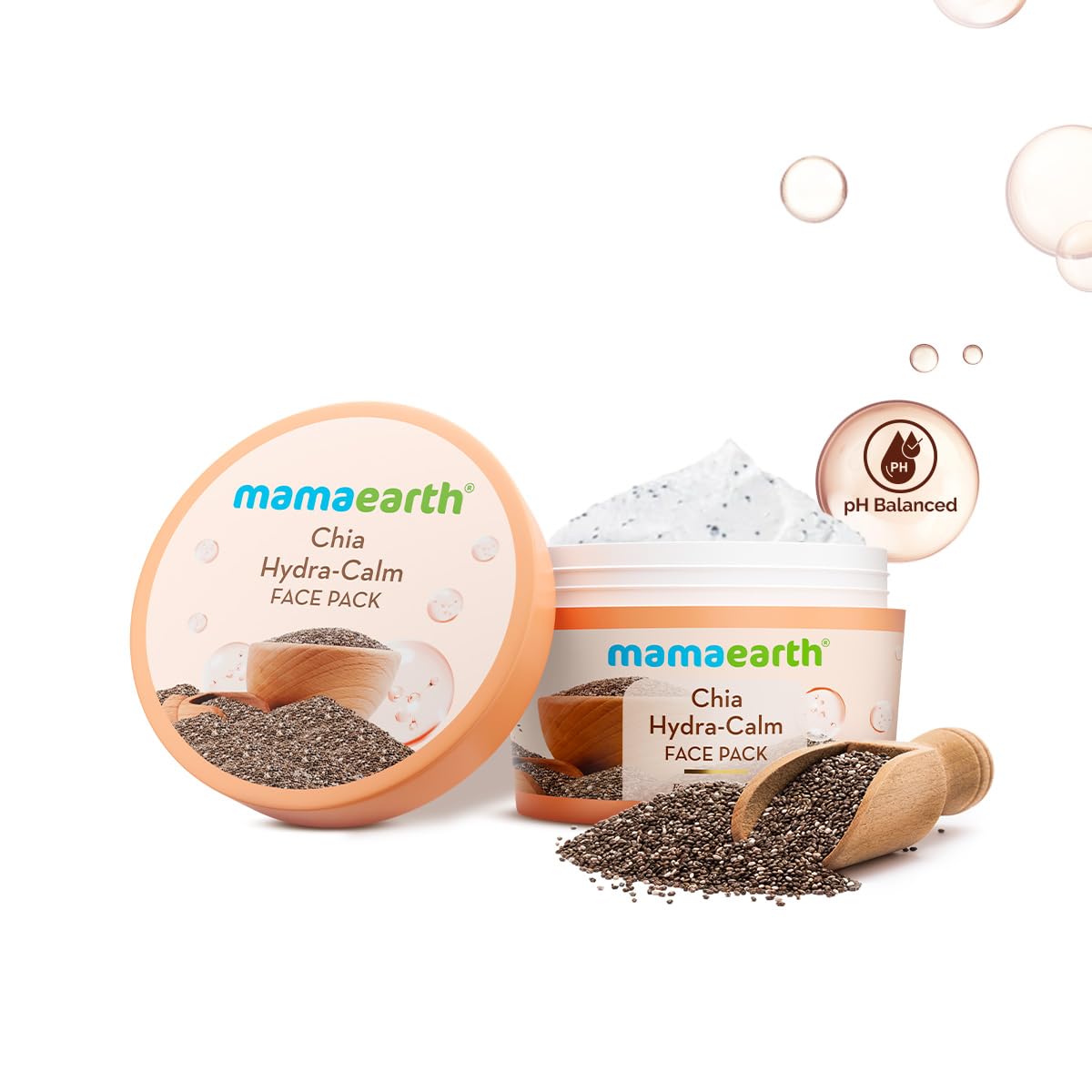 Mamaearth Chia Hydra-Calm Face Pack with Chia Seed & Ceramides for Healthy Skin Barrier - 200g | DIY-like Texture | Instant Hydration & Glow | Gel Cream Cooling Mask | Free From Harmful Chemicals | All Skin Types