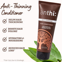 anthi: Anti-Hair Thinning Shampoo & Conditioner Combo-Shampoo 100 ml + Conditioner 100 ml | For Thinning Hair| Hair Thickening & Volume Boosting| Sulphate & Paraben Free| 200 ml