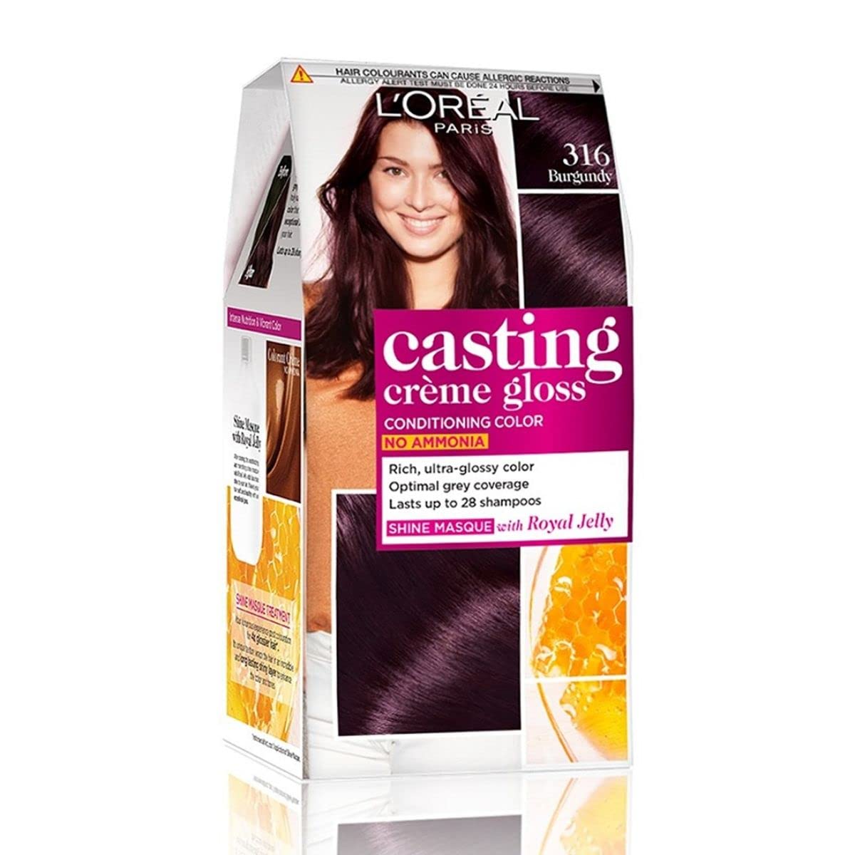 L’Oréal Paris Semi-Permanent Hair Colour, Plum/Burgundy 316 & L'Oréal Paris Instant Root Concealer Spray, 1 Black