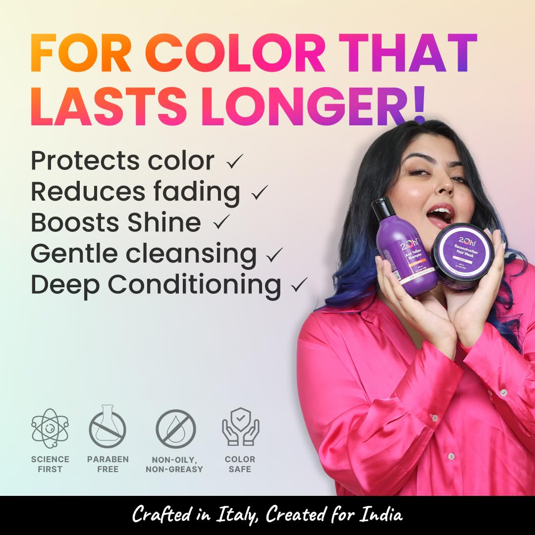 2.Oh! Italian Post Color Combo with Color Protect Complex | Colour Protect Shampoo + Hair Mask for Coloured Hair | Daily Use Shampoo and Mask with pH 4.5 | Ideal for Color Treated Hair | Women and Men