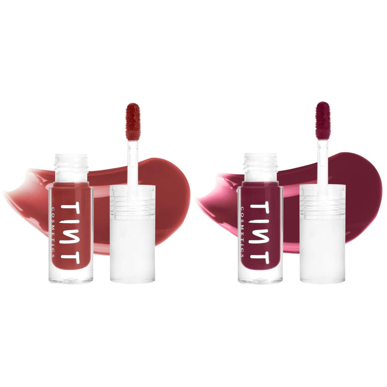 Tint Cosmetics 2.5ml Set of 2 Lipgloss, Brick Red & Deep Wine, Non Sticky, Hydrating, Light Weight, Long Lasting, High Shine & Soft Natural Liquid Lip Gloss For Girl & Women (Honey & Vino)