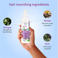 Ayouthveda Healthy Hair Shampoo 200ml With Bhringraj and Shikakai | Best Hair Shampoo for Women | Control Hair Breakage & Dandruff | Herbal Conditioner & Cleansers (Pack Of 3; 200ml each)