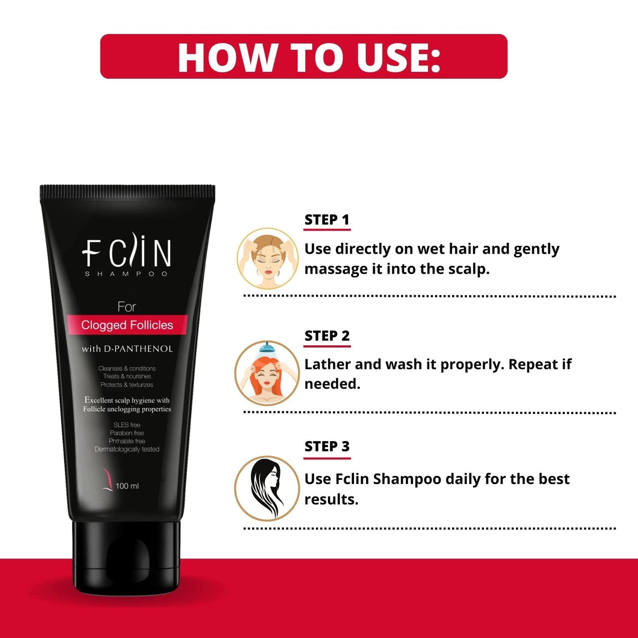 Fclin Shampoo (100ML) : Pack of 2