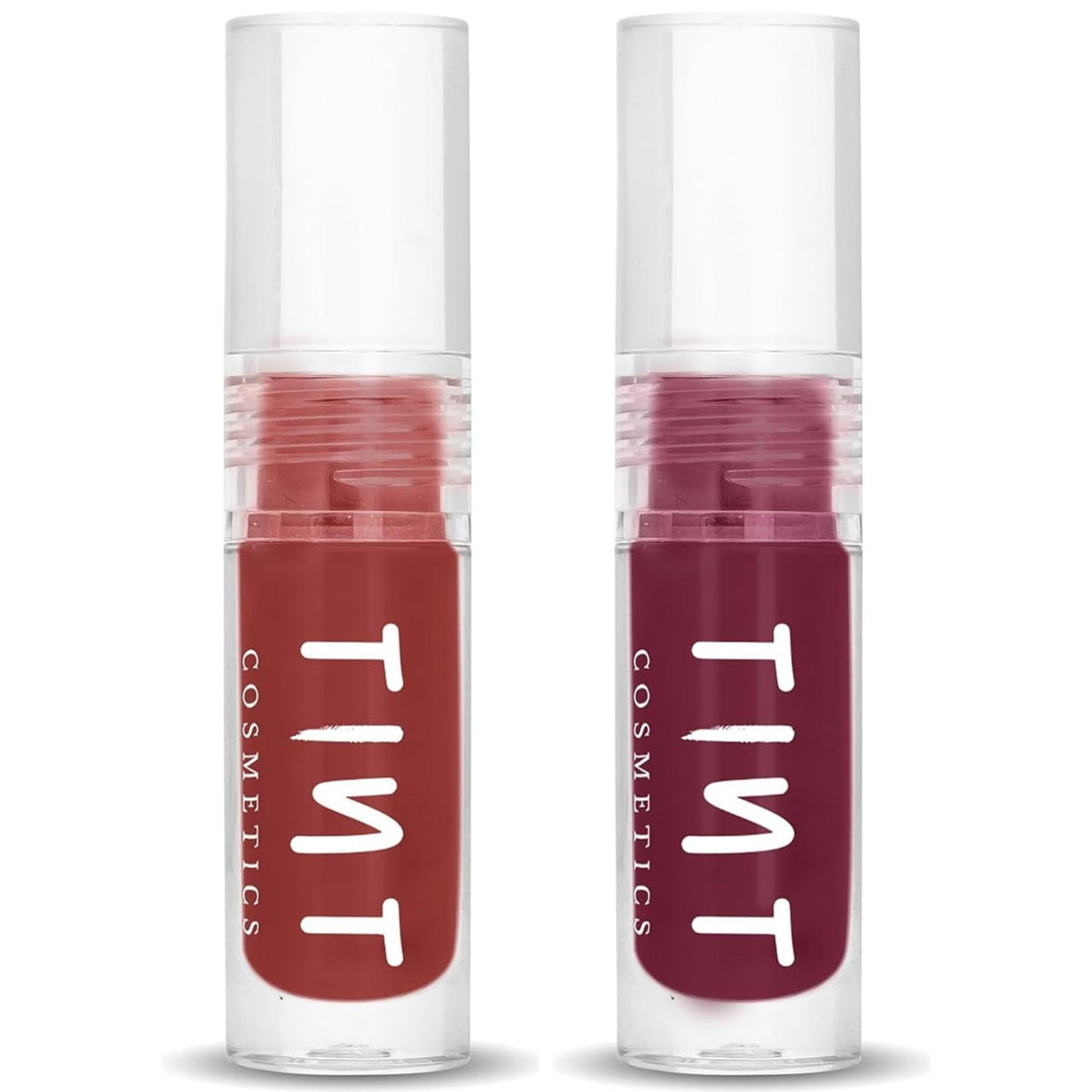 Tint Cosmetics 2.5ml Set of 2 Lipgloss, Brick Red & Deep Wine, Non Sticky, Hydrating, Light Weight, Long Lasting, High Shine & Soft Natural Liquid Lip Gloss For Girl & Women (Honey & Vino)