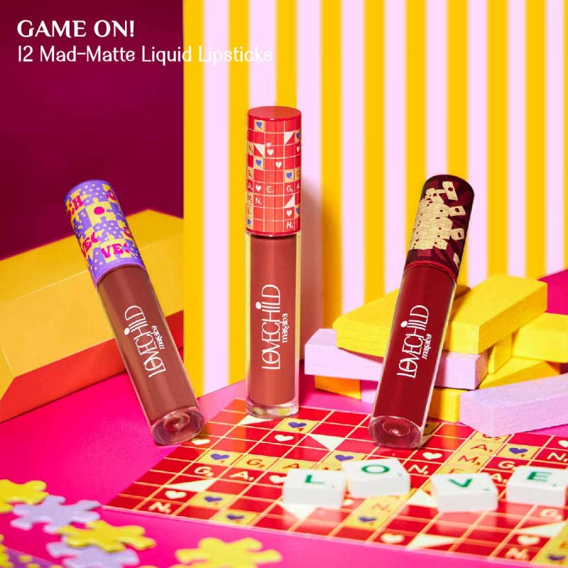LoveChild Masaba Game On! - I Claim - Mad Matte Liquid Lipstick, Raspberry-Jam Pink Velvet Smooth, Non-Sticky, Hydrating & Moisturising, Lipsticks For All Skin Tones, 5Ml