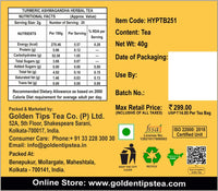 Golden Tips Turmeric Ashwagandha Herbal Tea, Natural Caffeine-Free Infusion with Lemongrass, Mulethi & Black Pepper, Ideal for Relaxation, Vitality & Immune Wellness
