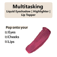 Lavenza Color Pop Berry Plum - Vegan Liquid Metallic Eyeshadow | Long-Lasting, Crease Proof, Smudge Proof | One Swipe Application | With Date Extract | 3.5 Ml
