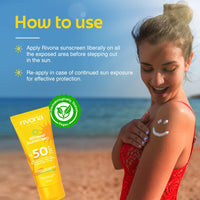 Rivona Naturals Mineral Sunscreen Spf 50 PA +++ for Acne-prone skin| UVA & UVB filters| No White Cast| Non-Oily, Non-Sticky & Water resistant| For dry, oily and sensitive skin| 100 gm
