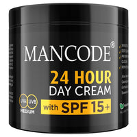 MAN CODE 24 Hours Day Cream For Men Spf 15+ Sun Tan Protection Improves Skin Elasticity Aloe Vera Enriched No Paraben Sulfate 100Gm Creams For Men (Pack Of 1)