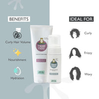 TRue FRoG Leave-in Conditioner - 200g and Volumizing Hair Mousse- 150ml For Moisturization and Definition, with Boabab Oil and Hibiscus Extract For Curly and Wavy Hair (Combo Pack of 2)