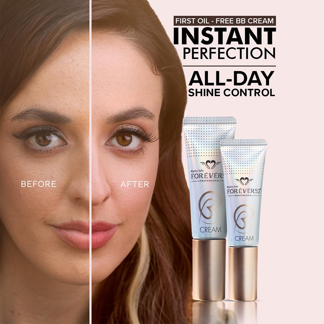 Daily Life Forever52 SPF50 BB Cream | 24Hours Long-lasting High Coverage | Enriched with Hyalorinic Acid, 2% Niacinamide… (Rosy pure-01) (ZB001)