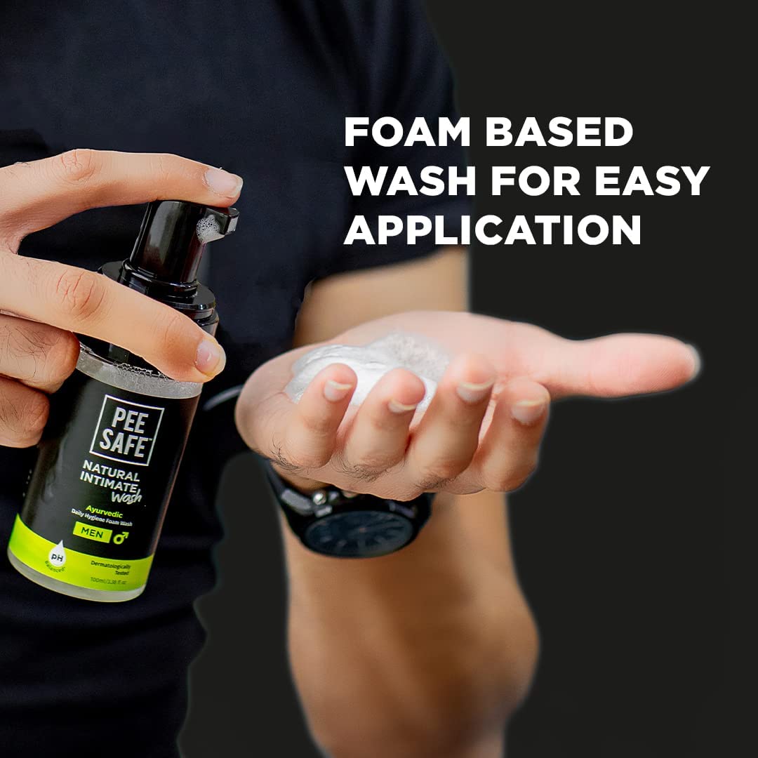 Pee Safe Natural Intimate Wash for Men | Tea Tree Essential Oil | Ayurvedic | Mens Intimate Wash | Men Genital Wash | Mens Ball wash | Men's Intimate wash 100ml