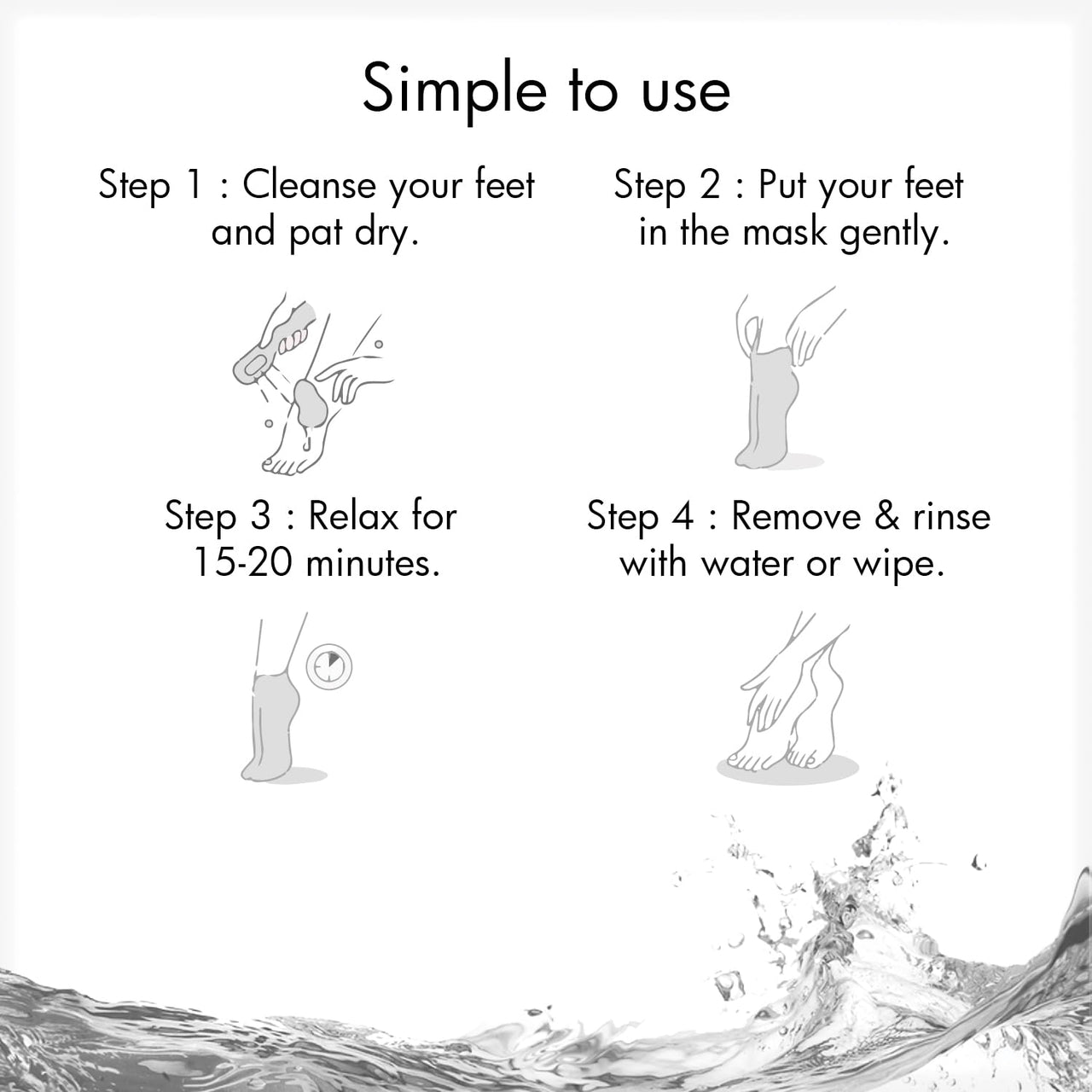 Dr.Rashel Charcoal Peeling Mask for Cracked Feet | Dead Skin Remover | Heel Peel Pedicure | At Home Foot Care | Lavender | Exfoliant Foot Crack Mask with Moisturising Agents