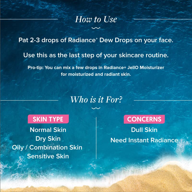 Aqualogica Radiance+ Juicy Dew Drops Illuminating Face Serum for Men and Women - With Watermelon and Niacinamide | Serum for Glowing, Oily & Dry Skin -30ml