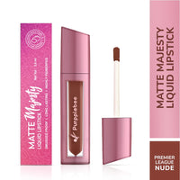 MATTE Majesty Liquid Lipstick Smudged Proof Long Lasting Highly Pigmented Water Proof Matte Liquid Lipstick (Premiere Leaug Nude)