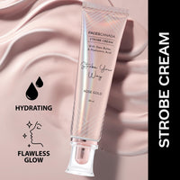 FACES CANADA Rose Glow Kit | Rose Gold Strobe Cream (30ml) + Medium Natural All Day Hydra Matte Mini Foundation (18ml) | Makeup Kit For Women (Combo Pack of 2)
