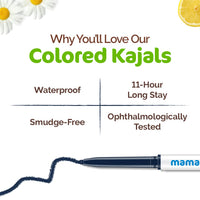 Mamaearth Deep-Ocean Blue Matte Long Stay Cream Kajal, 0.35 gm
