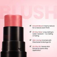 STARSTRUCK BY SUNNY LEONE Blush Stick for Women - Rosy Baby | Blusher | Highlighter | Blush Stick for Cheeks Matte Finish | Waterproof and Long Lasting Blusher, Face Makeup