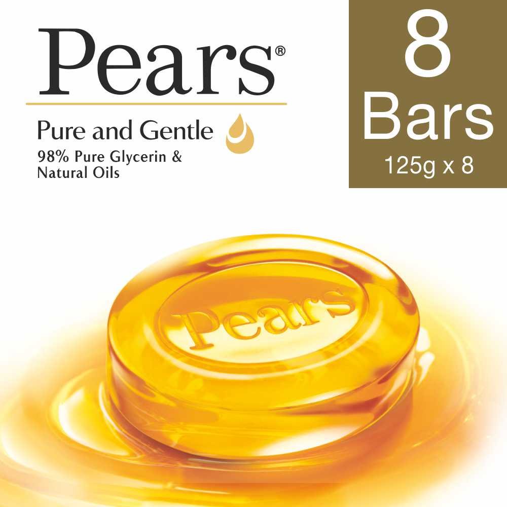 Pears Soft and Fresh Bathing Bar, 125g (Buy 3 Get 1 Free) & Pears Pure And Gentle Bathing Bar, 125g (Pack Of 8)