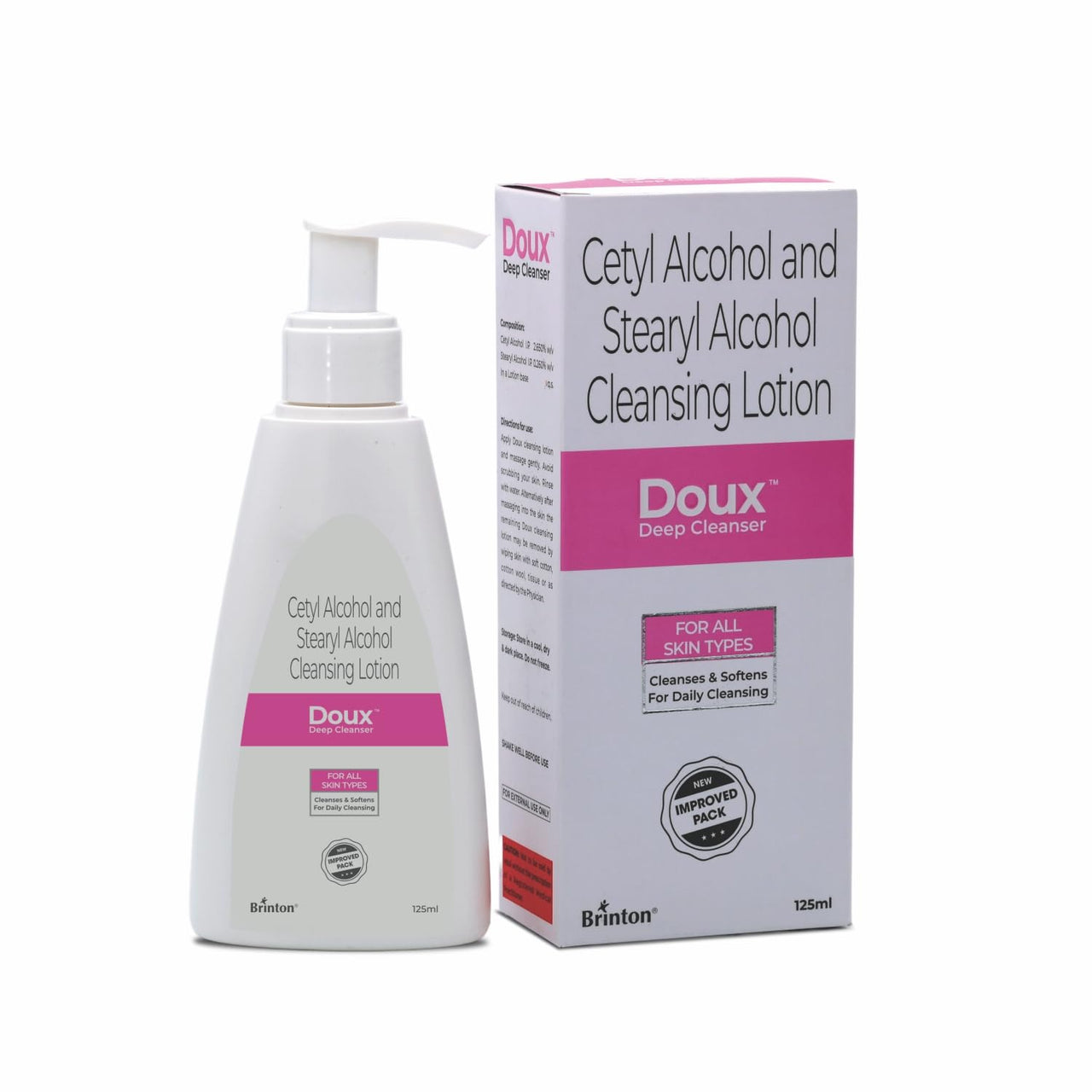 Brinton UV Doux Face Cleanser | Cetyl & Stearyl Alcohol, Niacinamide, Hyaluronic Acid, Jojoba Oil | pH 5.5 | Deep Cleansing & Hydration | Sulphate & Paraben Free | Dermatologically Tested | For All Skin Types | 125ml