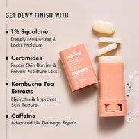 Mcaffeine Hydrating Sunscreen Stick Spf 60 Pa++++ With 1% Squalane, Ceramides, Hyaluronic Acid & Kombucha Tea For All Skin Type, Uva-Uvb & Blue Light Protection + Barrier Repair|For Men & Women, 20G