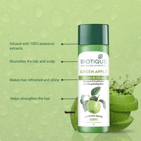 Biotique Bio Fruit Whitening/Brightening Lip Balm, 12g & Biotique Green Apple Shine & Gloss Shampoo & Conditioner For Glossy Healthy Hair, 190 ml