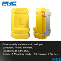 Blade Bank, Used Razor Blade Disposal with Wall Mount, Safely Dispose of Used Blades, Keep Blades Out of Trash Bags, Off of Floors, and Away from Other Hazardous Locations, Yellow (BH00206) Pacific Handy Cutter Blade Bank with Wall Mount