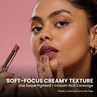 Typsy Beauty Cocoa Peptide Velvet Matte Lipstick | 8hr Wear, Soft Blur Finish, Lightweight Texture, Hydrating Nude Lipstick| Brownie Bite Light 01 | Cocoa Peptides | Vegan & Paraben-Free 3.5g