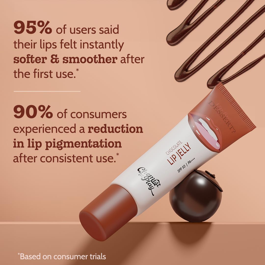 Chemist At Play Chocolate Tinted Lip Balm for Dark, Dry, Chapped and Pigmented Lips| Gives 24 hours moisturization| SPF 50 PA+++| Has Kojic Acid, Hyaluronic Acid, ceramides & Peptides| 10gms