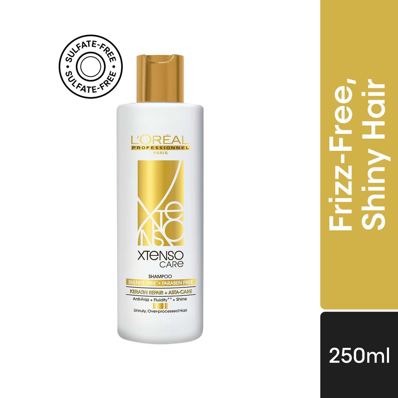 L'Oréal Professionnel Xtenso Care Sulfate-free* Shampoo | For all hair types | Gently cleanses, controls frizz and adds shine | With Keratin Repair and Asta-Care *without sulfate surfactants