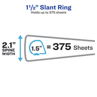 Avery Two-Tone Durable 3 Ring Binder, 1.5 Inch Slant Rings, Blue/Teal View Binder (17292)