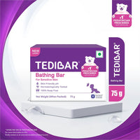 Tedibar Rich Moisturising Baby Body Wash 250ml with Skin Friendly PH | 100% Soap & Alkali Free With Tedibar Moisturising Baby Bathing Bar 75g(Pack of 1) with Skin Friendly PH- By Torrent Pharma