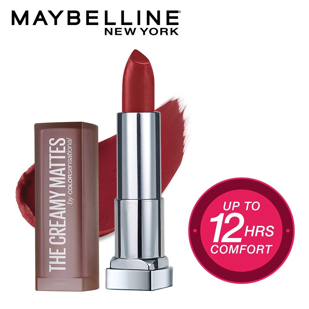 Maybelline New York Color Sensational Creamy Matte Lipstick, 691 Rich Ruby, 3.9g And Maybelline New York Color Sensational Creamy Matte Lipstick, 660 Touch of Spice, 3.9g