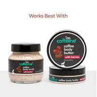 mCaffeine Coffee & Berries Body Butter with Shea Butter for Deep Moisturization & Soft Skin -Nourishes Dry Skin | Vitamin C Rich Non-Sticky Moisturizer with Fruity Coffee Aroma | For Women & Men -100g