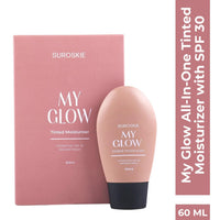 Suroskie My Glow All-In-One Tinted Sunscreen Spf 30 Moisturizer 60 Ml Dark Shade | Niacinamide Cream For Men & Women