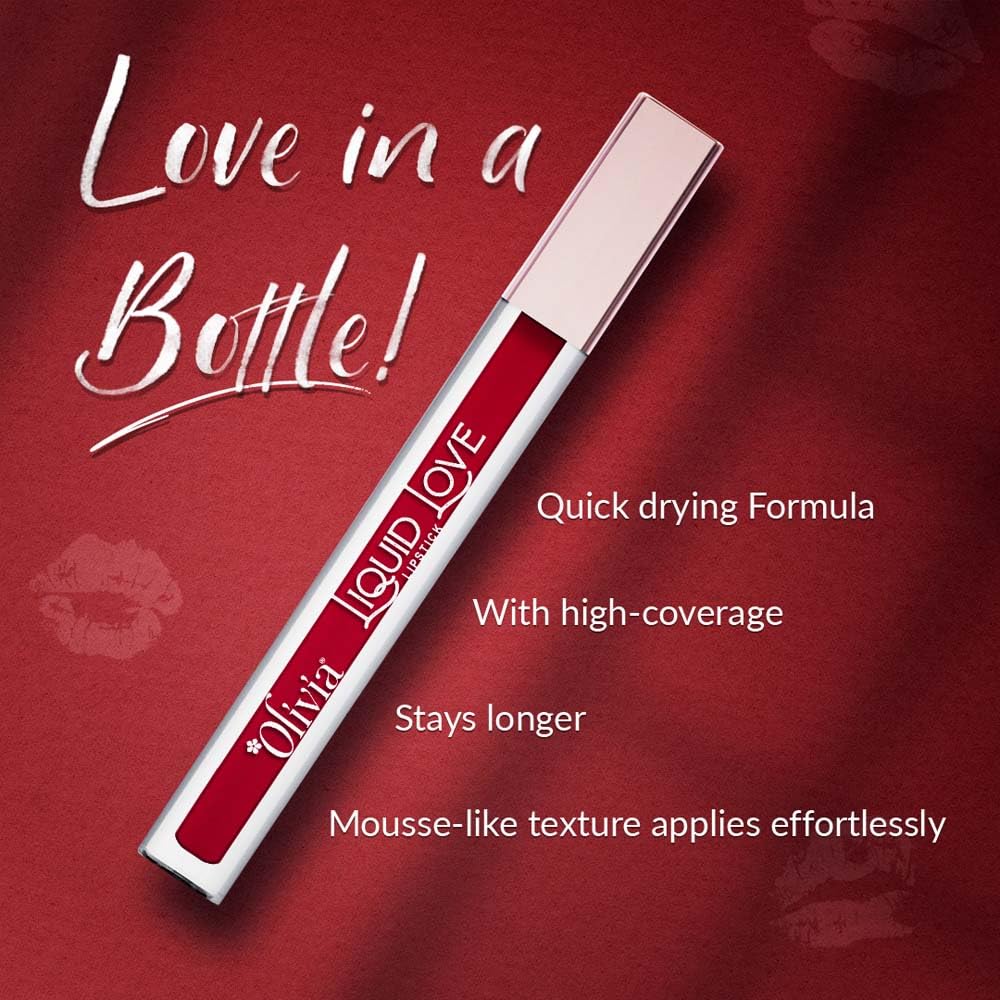 Oliva Liquid Lipstick, 12HR Long-lasting Matte Lipstick, Non Transfer, High Coverage, Water & Smudge Proof, Light Weight & Cruelty-Free - 2ml (Chilli Pepper 3)