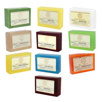 Khadi Naturals Ayurvedic handmade bathing soap Bar Combo Natural Soap Set 125 g (Pack of 10) With Free Loofah