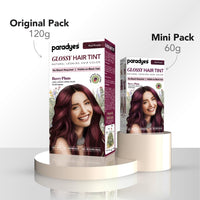 Paradyes No Bleach Mini Berry Plum Glossy Hair Tint, Ammonia-Free Formula for Natural Black Hair, Visible on Natural Black Hair